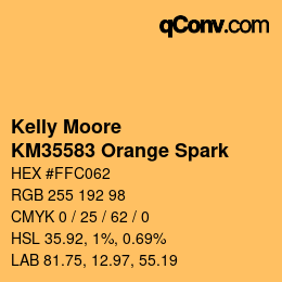 Color code: Kelly Moore - KM35583 Orange Spark | qconv.com