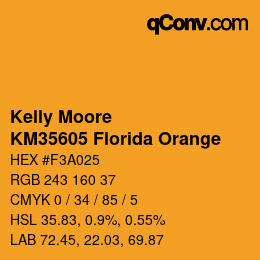 Farbcode: Kelly Moore - KM35605 Florida Orange | qconv.com