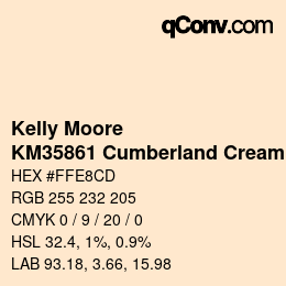 Color code: Kelly Moore - KM35861 Cumberland Cream | qconv.com