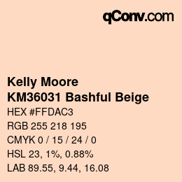 Color code: Kelly Moore - KM36031 Bashful Beige | qconv.com