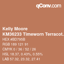 カラーコード: Kelly Moore - KM36233 Timeworn Terracotta | qconv.com