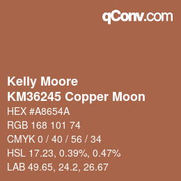 カラーコード: Kelly Moore - KM36245 Copper Moon | qconv.com