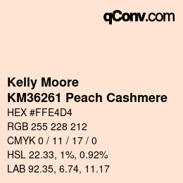 カラーコード: Kelly Moore - KM36261 Peach Cashmere | qconv.com