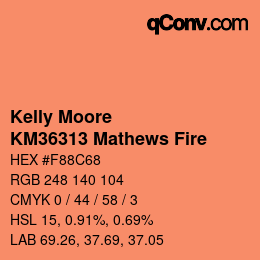 Color code: Kelly Moore - KM36313 Mathews Fire | qconv.com