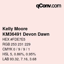 Color code: Kelly Moore - KM36491 Devon Dawn | qconv.com