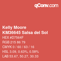 Color code: Kelly Moore - KM36645 Salsa del Sol | qconv.com