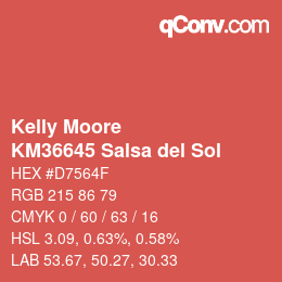 カラーコード: Kelly Moore - KM36645 Salsa del Sol | qconv.com
