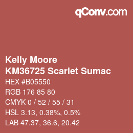 Color code: Kelly Moore - KM36725 Scarlet Sumac | qconv.com