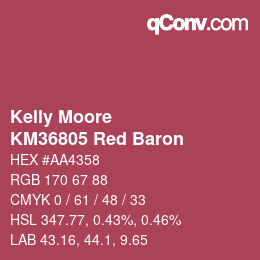 Code couleur: Kelly Moore - KM36805 Red Baron | qconv.com