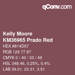 カラーコード: Kelly Moore - KM36965 Prado Red | qconv.com