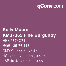 Farbcode: Kelly Moore - KM37365 Fine Burgundy | qconv.com