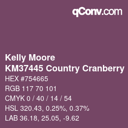 カラーコード: Kelly Moore - KM37445 Country Cranberry | qconv.com
