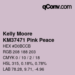 Color code: Kelly Moore - KM37471 Pink Peace | qconv.com