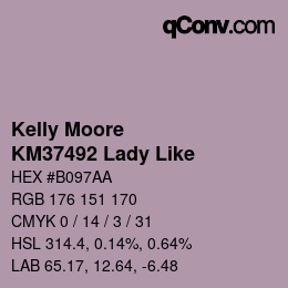 颜色代码: Kelly Moore - KM37492 Lady Like | qconv.com