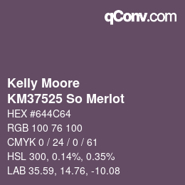 Color code: Kelly Moore - KM37525 So Merlot | qconv.com