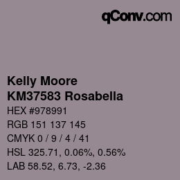 Color code: Kelly Moore - KM37583 Rosabella | qconv.com