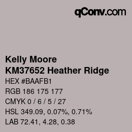 カラーコード: Kelly Moore - KM37652 Heather Ridge | qconv.com