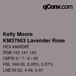 カラーコード: Kelly Moore - KM37663 Lavender Rose | qconv.com