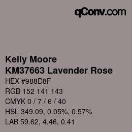 Color code: Kelly Moore - KM37663 Lavender Rose | qconv.com