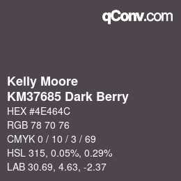 カラーコード: Kelly Moore - KM37685 Dark Berry | qconv.com