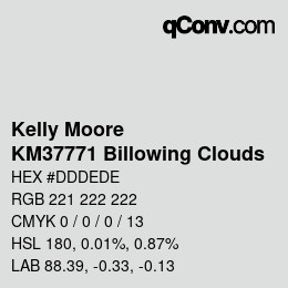 Farbcode: Kelly Moore - KM37771 Billowing Clouds | qconv.com