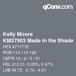 Color code: Kelly Moore - KM37903 Made in the Shade | qconv.com