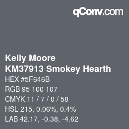 カラーコード: Kelly Moore - KM37913 Smokey Hearth | qconv.com