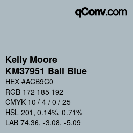 Farbcode: Kelly Moore - KM37951 Bali Blue | qconv.com