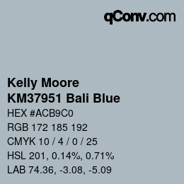 Color code: Kelly Moore - KM37951 Bali Blue | qconv.com