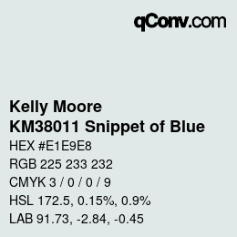 颜色代码: Kelly Moore - KM38011 Snippet of Blue | qconv.com