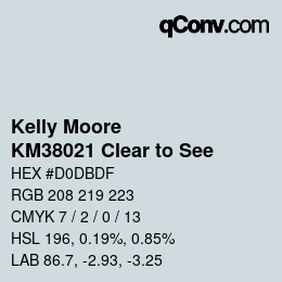 Code couleur: Kelly Moore - KM38021 Clear to See | qconv.com