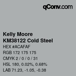 Color code: Kelly Moore - KM38122 Cold Steel | qconv.com