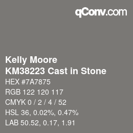 Código de color: Kelly Moore - KM38223 Cast in Stone | qconv.com