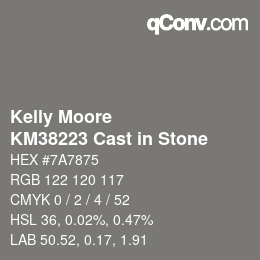 カラーコード: Kelly Moore - KM38223 Cast in Stone | qconv.com