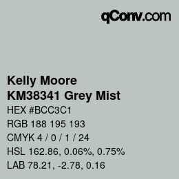 Color code: Kelly Moore - KM38341 Grey Mist | qconv.com