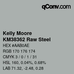 Color code: Kelly Moore - KM38362 Raw Steel | qconv.com