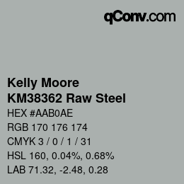 Código de color: Kelly Moore - KM38362 Raw Steel | qconv.com