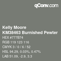 Farbcode: Kelly Moore - KM38463 Burnished Pewter | qconv.com