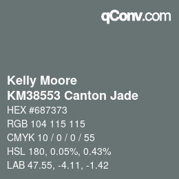 カラーコード: Kelly Moore - KM38553 Canton Jade | qconv.com
