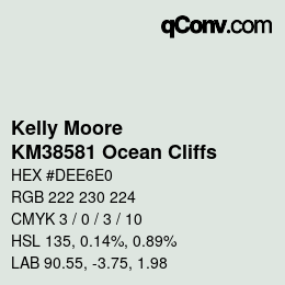 Código de color: Kelly Moore - KM38581 Ocean Cliffs | qconv.com