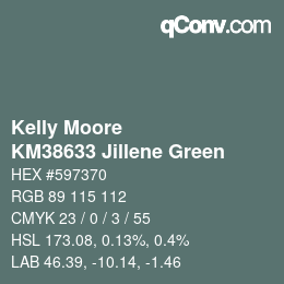Código de color: Kelly Moore - KM38633 Jillene Green | qconv.com