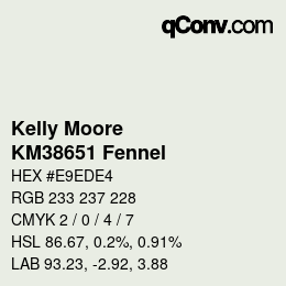 Código de color: Kelly Moore - KM38651 Fennel | qconv.com