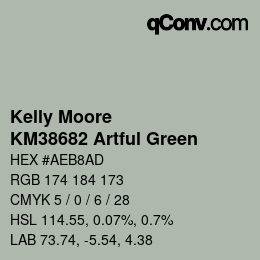 Color code: Kelly Moore - KM38682 Artful Green | qconv.com