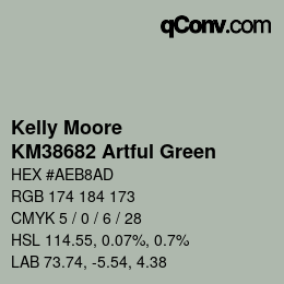 Código de color: Kelly Moore - KM38682 Artful Green | qconv.com