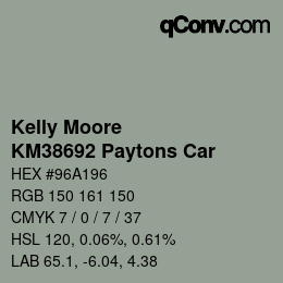 Color code: Kelly Moore - KM38692 Paytons Car | qconv.com