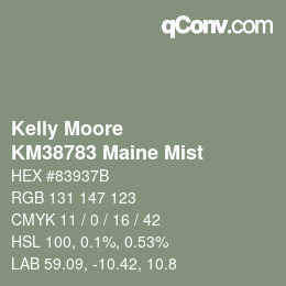 Código de color: Kelly Moore - KM38783 Maine Mist | qconv.com