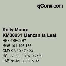 カラーコード: Kelly Moore - KM38831 Manzanita Leaf | qconv.com