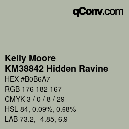 カラーコード: Kelly Moore - KM38842 Hidden Ravine | qconv.com