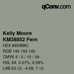 カラーコード: Kelly Moore - KM38852 Fern | qconv.com