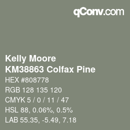 Code couleur: Kelly Moore - KM38863 Colfax Pine | qconv.com